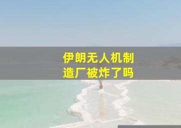 伊朗无人机制造厂被炸了吗