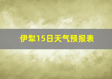 伊犁15日天气预报表