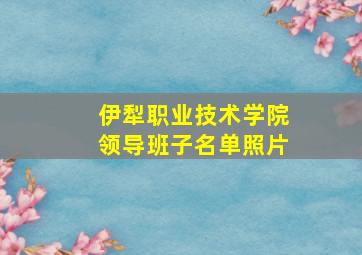 伊犁职业技术学院领导班子名单照片