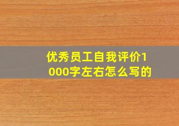 优秀员工自我评价1000字左右怎么写的