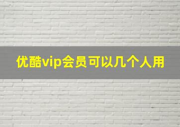 优酷vip会员可以几个人用