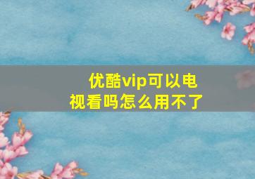 优酷vip可以电视看吗怎么用不了