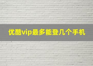 优酷vip最多能登几个手机