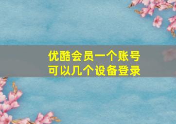 优酷会员一个账号可以几个设备登录