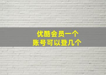 优酷会员一个账号可以登几个