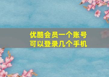 优酷会员一个账号可以登录几个手机