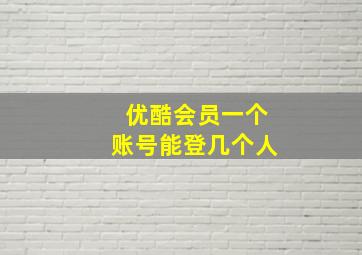 优酷会员一个账号能登几个人