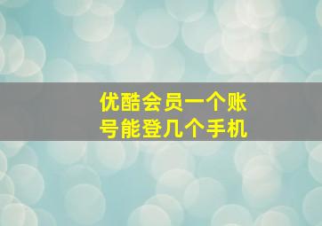 优酷会员一个账号能登几个手机