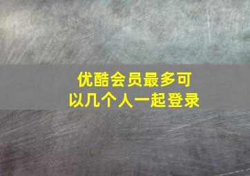 优酷会员最多可以几个人一起登录