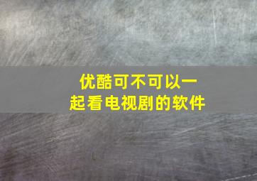 优酷可不可以一起看电视剧的软件