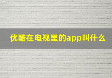 优酷在电视里的app叫什么