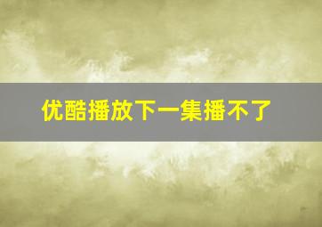 优酷播放下一集播不了