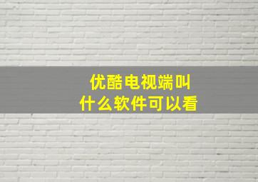 优酷电视端叫什么软件可以看