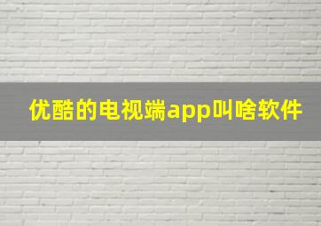 优酷的电视端app叫啥软件