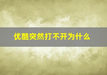 优酷突然打不开为什么