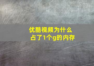 优酷视频为什么占了1个g的内存