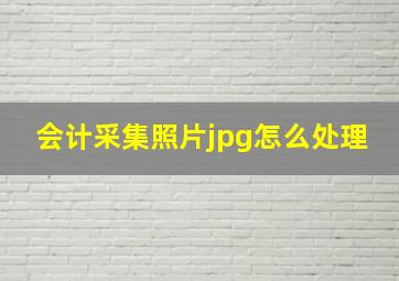 会计采集照片jpg怎么处理