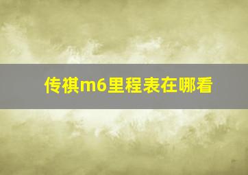 传祺m6里程表在哪看