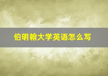 伯明翰大学英语怎么写