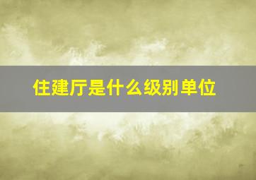 住建厅是什么级别单位