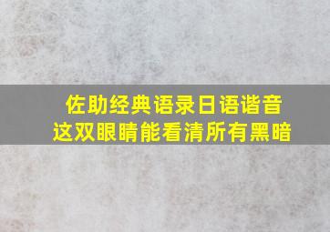 佐助经典语录日语谐音这双眼睛能看清所有黑暗