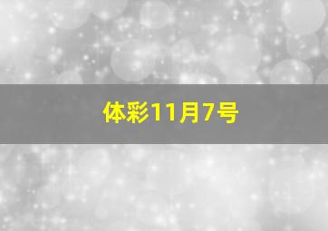 体彩11月7号