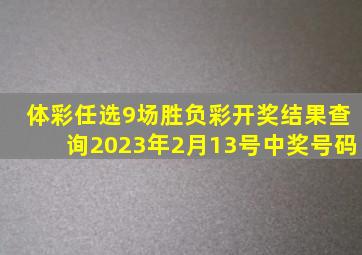 体彩任选9场胜负彩开奖结果查询2023年2月13号中奖号码