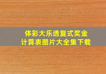 体彩大乐透复式奖金计算表图片大全集下载