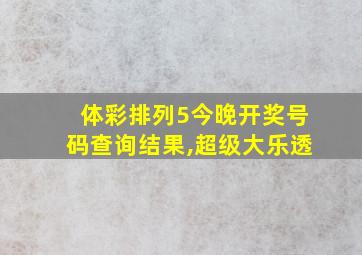 体彩排列5今晚开奖号码查询结果,超级大乐透