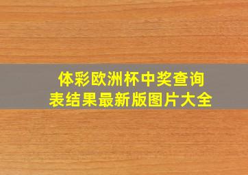 体彩欧洲杯中奖查询表结果最新版图片大全