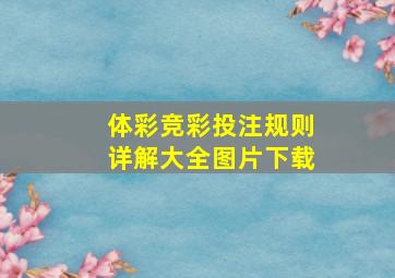 体彩竞彩投注规则详解大全图片下载