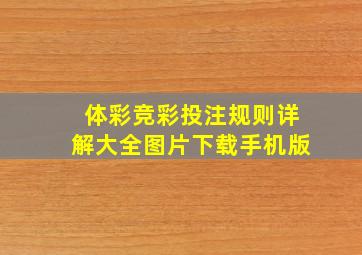 体彩竞彩投注规则详解大全图片下载手机版