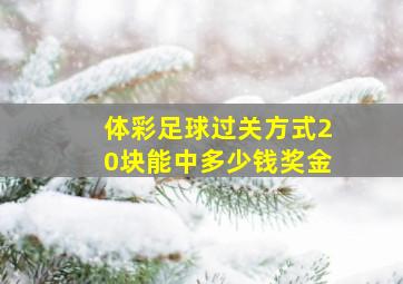 体彩足球过关方式20块能中多少钱奖金