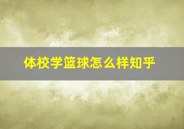 体校学篮球怎么样知乎