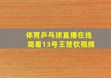 体育乒乓球直播在线观看13号王楚钦视频