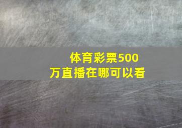 体育彩票500万直播在哪可以看