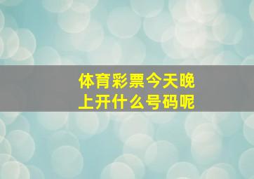 体育彩票今天晚上开什么号码呢