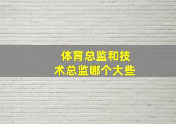 体育总监和技术总监哪个大些