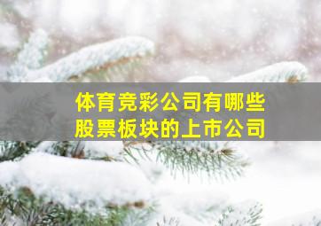 体育竞彩公司有哪些股票板块的上市公司