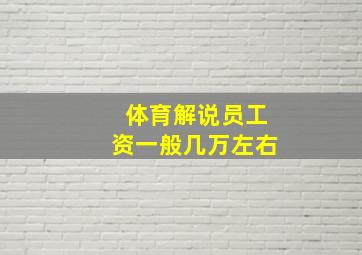 体育解说员工资一般几万左右