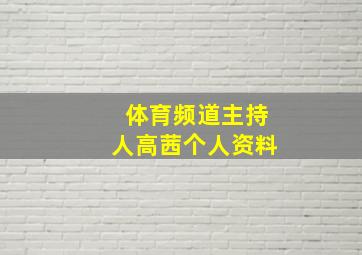 体育频道主持人高茜个人资料