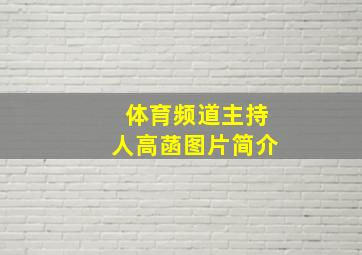 体育频道主持人高菡图片简介