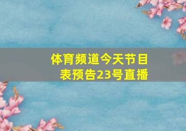 体育频道今天节目表预告23号直播