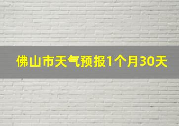 佛山市天气预报1个月30天