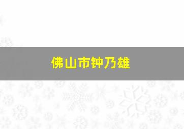 佛山市钟乃雄