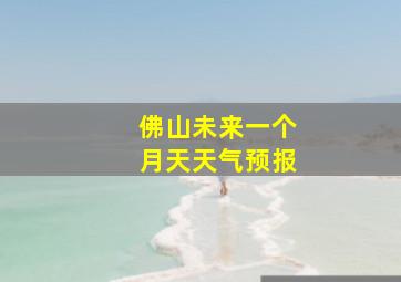 佛山未来一个月天天气预报