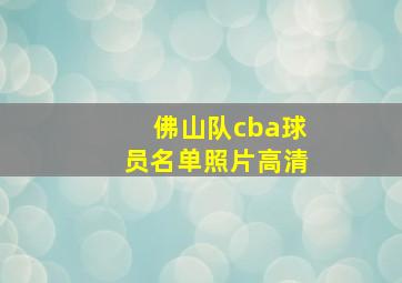 佛山队cba球员名单照片高清