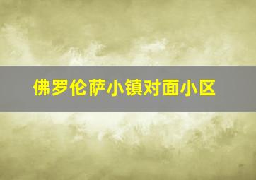 佛罗伦萨小镇对面小区