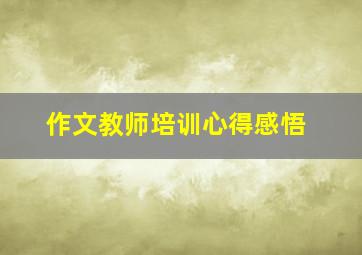 作文教师培训心得感悟