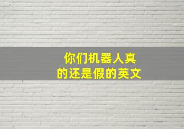 你们机器人真的还是假的英文